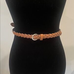 Braided Tan leather Belt size 16 like new